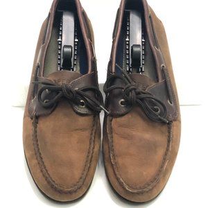 Men's Sperry Top Sider Leeward 2-Eye Brown Suede Leather Boat Shoes Size 10M
